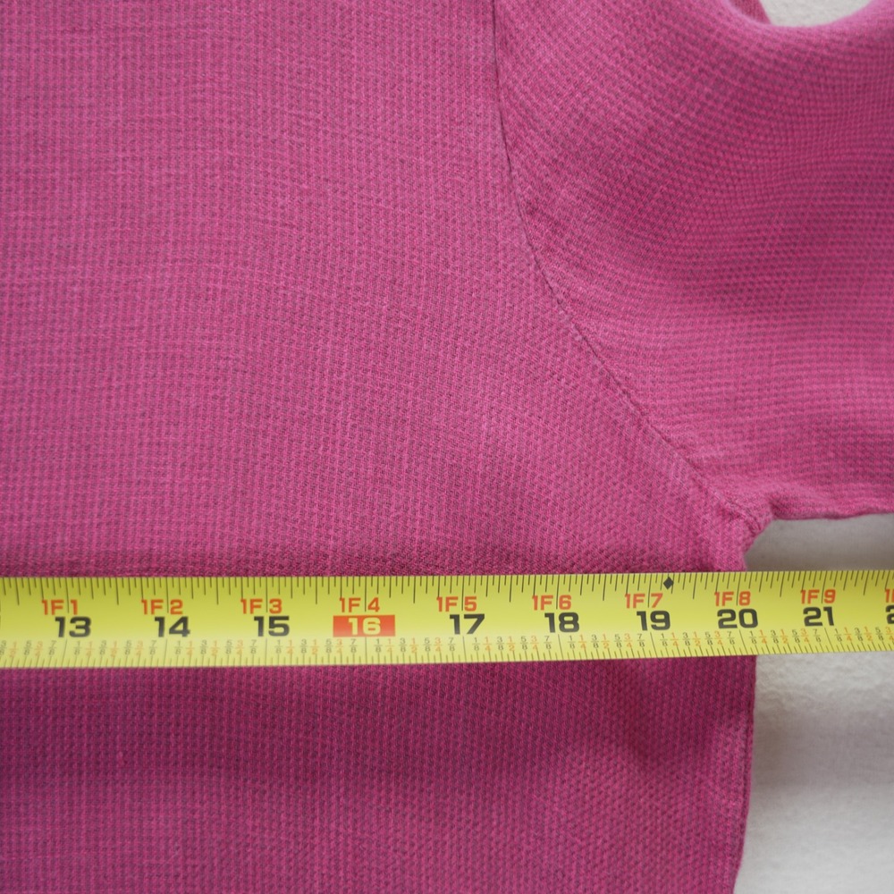 Bryn Walker Pink Linen Tunic Top Waffle Weave Elbow Sleeve Size S Lagenlook - Picture 4 of 10